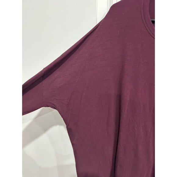 Athleta Womens Burgundy Long-Sleeve Relaxed Fit Top Sz Medium - Picture 4 of 8